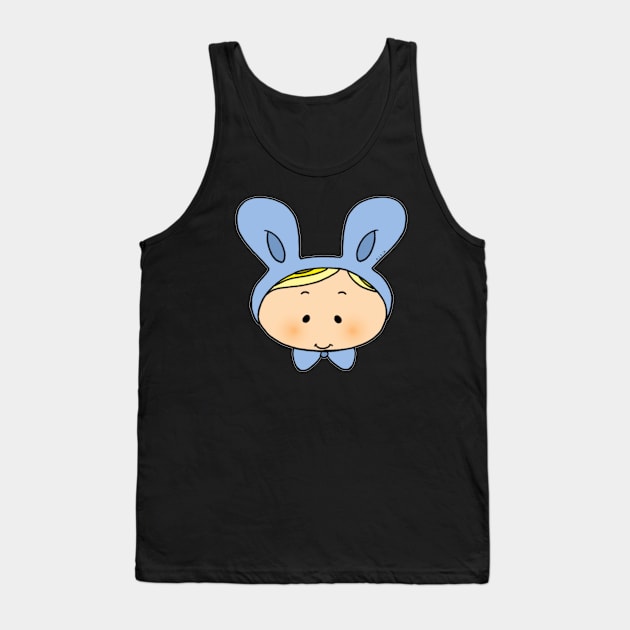 cute blue baby bunny hat Tank Top by cartoonygifts